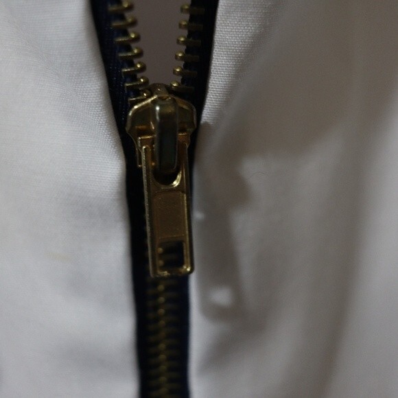 Vintage Natty Nautical Striped Metallic Gold Preppy Doleman Jacket USA LG - Picture 4 of 16